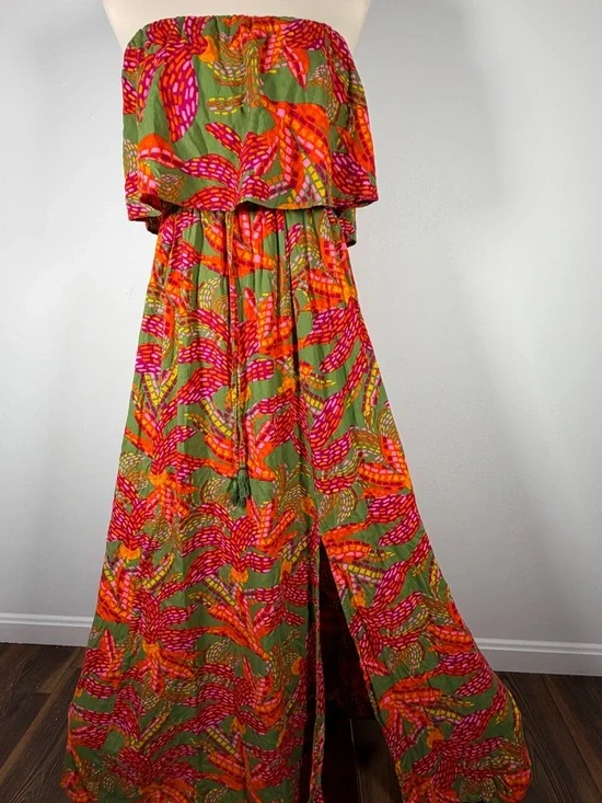 Summer Strapless Maxi Dress with Boho Print - Picture 4 of 10